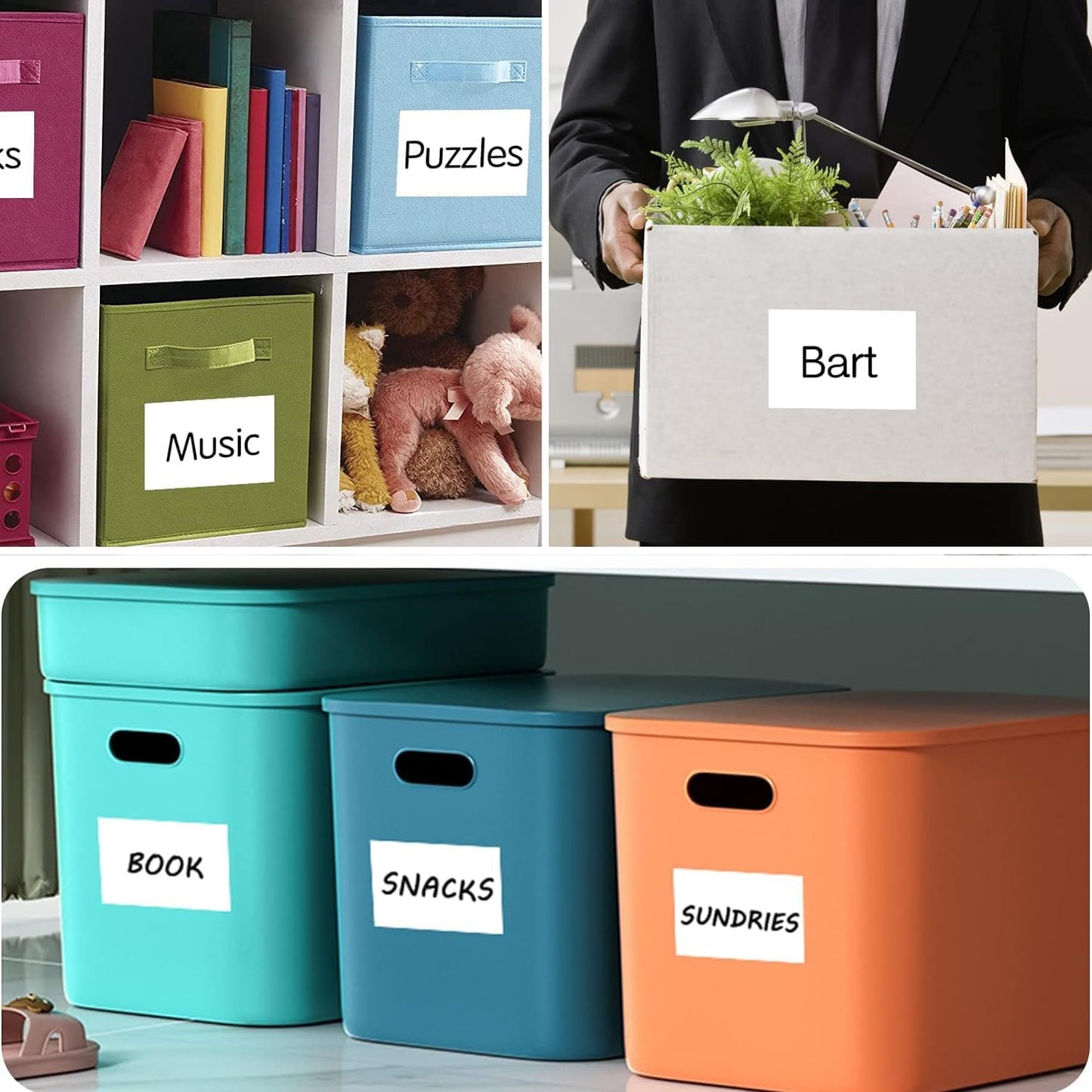 150 Pcs Labels for Storage Bins, 6 X 4 Inch Removable Tear Resistant No Residue Storage Bins Labels for Home Organization, Storage, Business, School