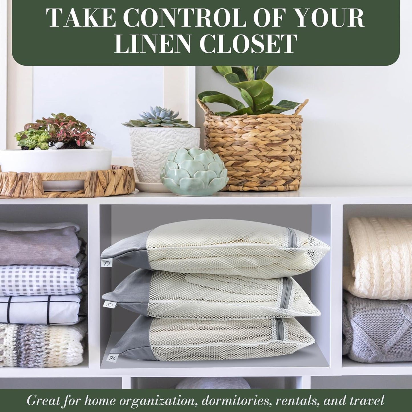 Sheet Sack - Bed Sheet Storage, Linen Closet Organization, Home Organization and Storage, 2 Pack (Queen)