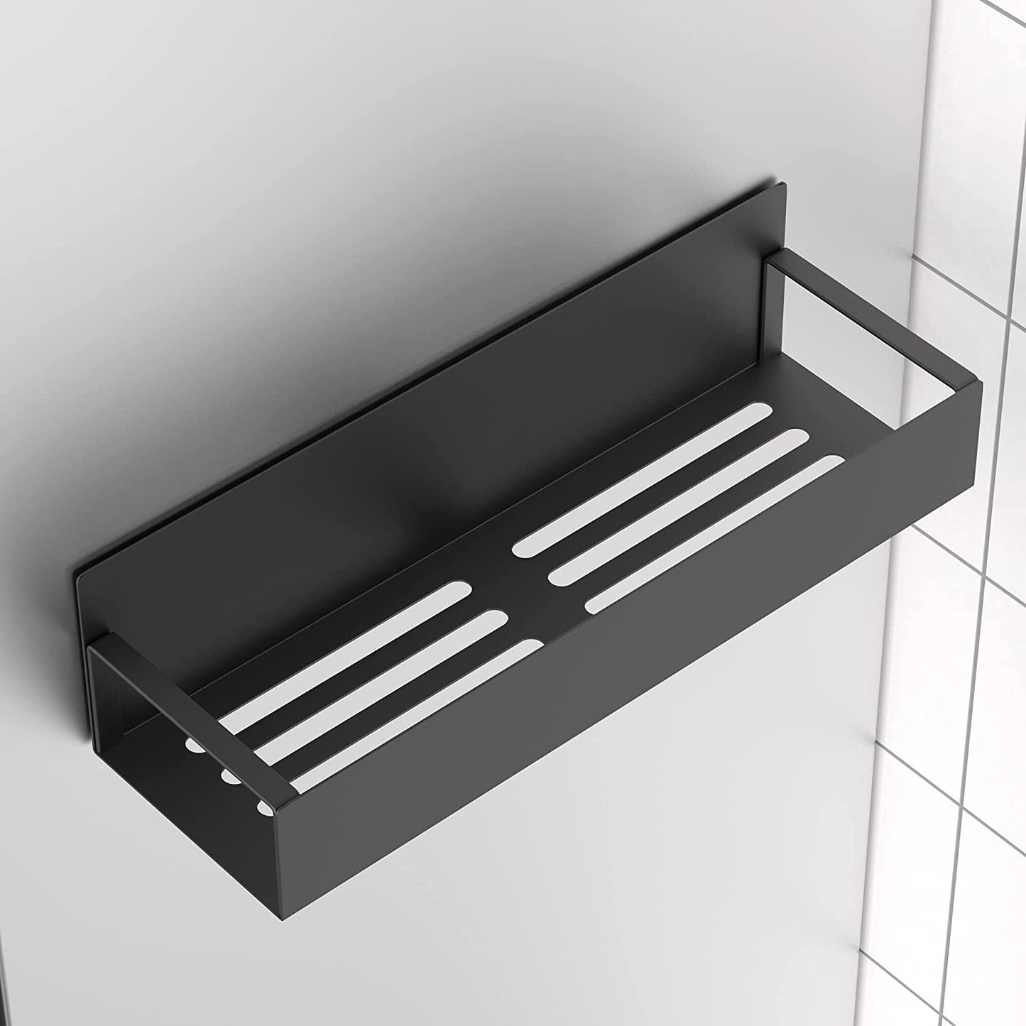 Metal Magnetic Spice Rack for Refrigerator Black, 4 Pack | Magnetic Shelves Heavy Duty for Fridge in Kitchen, Seasoning Storage Organizer, for Oven Washer and Dryer, for Heavier Items