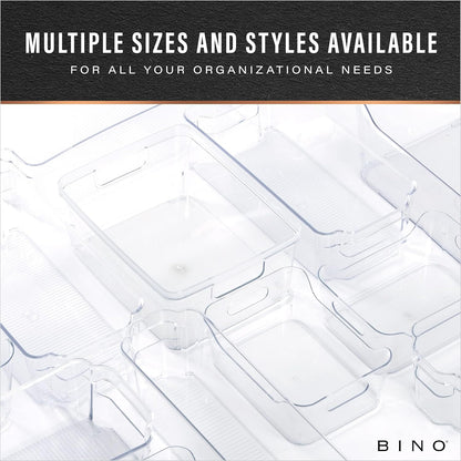 | Plastic Organizer Bins, Small - 4 Pack | the SOHO Collection | Multi-Use Plastic Bin | Pantry & Freezer Organizer Bin | Storage Containers | Bins for Home & Kitchen Org