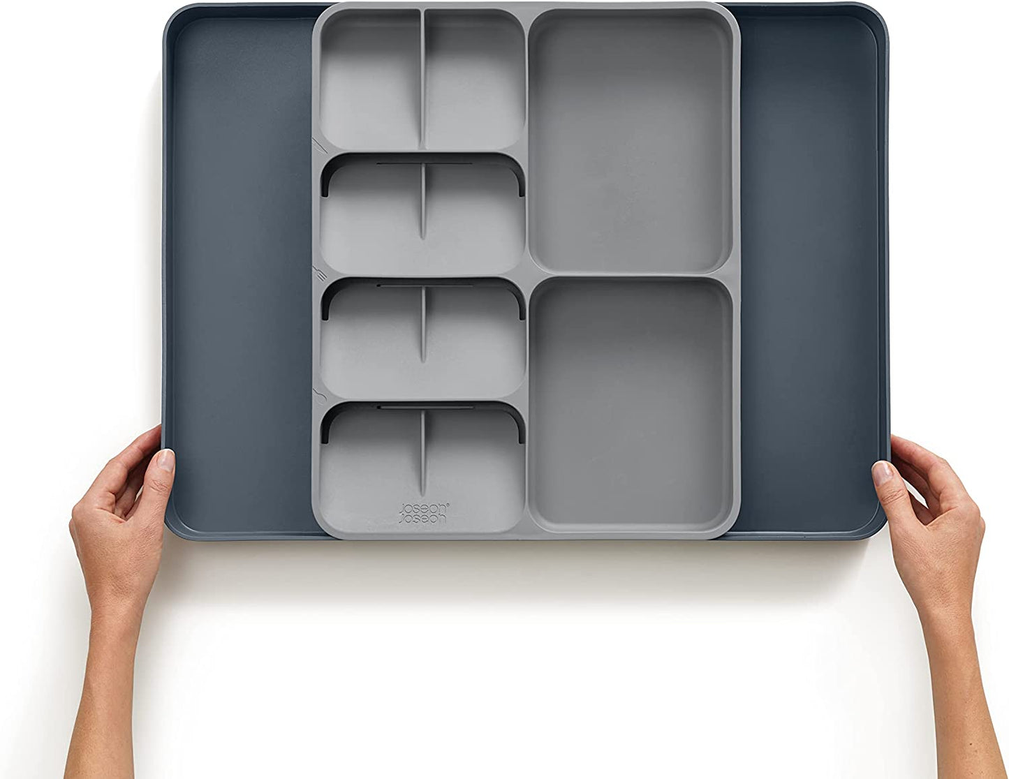 Joseph Joseph Drawerstore Expanding Flatware Cutlery, Utensil & Gadgets Organiser, Expandable in Drawer Space Saving Tray- Grey