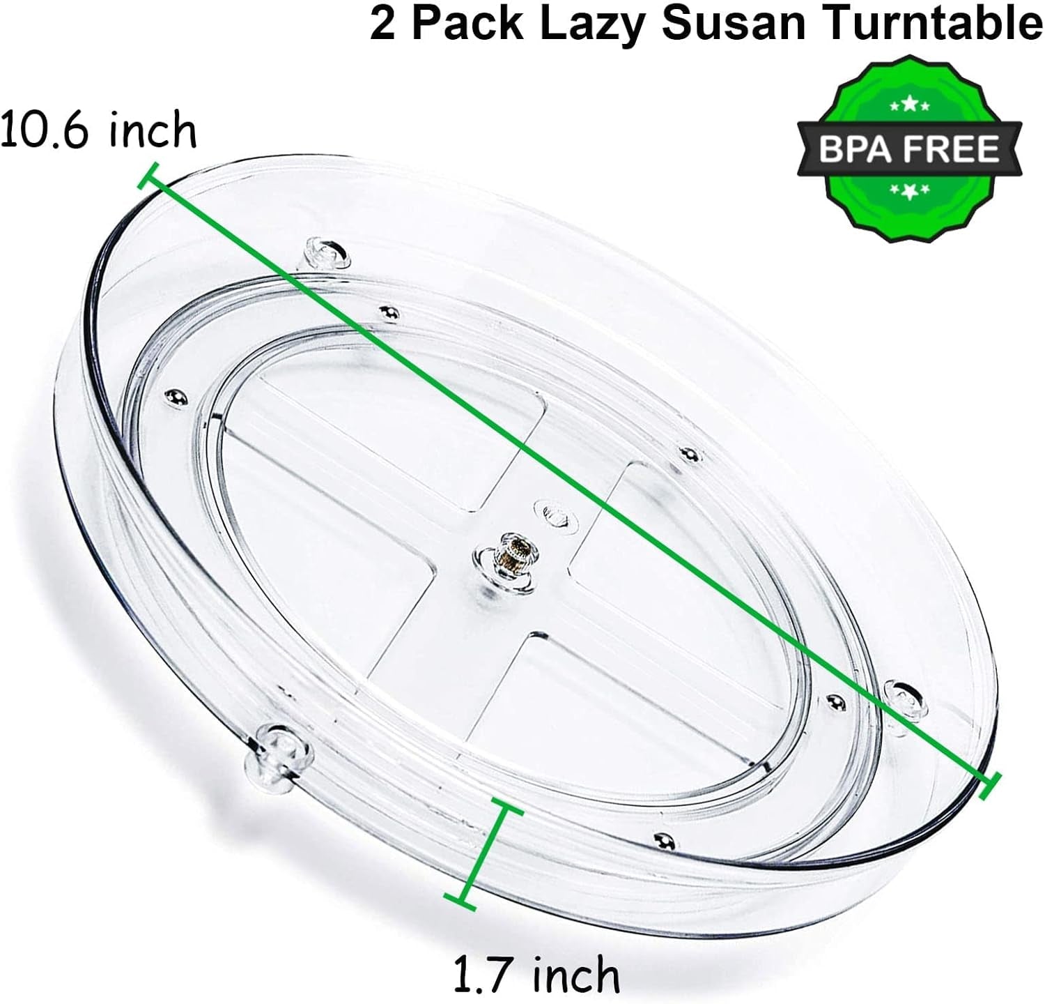 2 Pack Lazy Susan Organizer,10.6" Turntable Organizer for Pantry | Kitchen Cabinet, Countertop, Pantry Organization and Storage