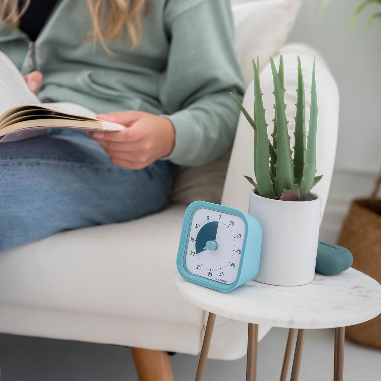 MOD 60-Minute Visual Timer - Home Edition with Silent Operation for Educational and Office Use (Lake Day Blue)