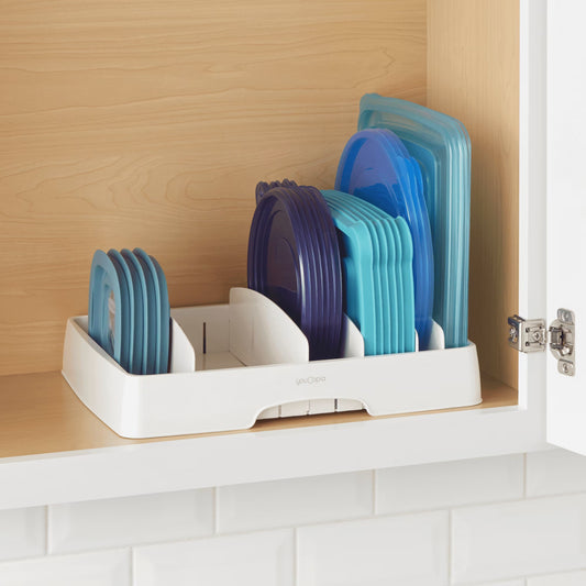 Storalid® Food Container Lid Organizer, for Kitchen Cabinet Storage, Large