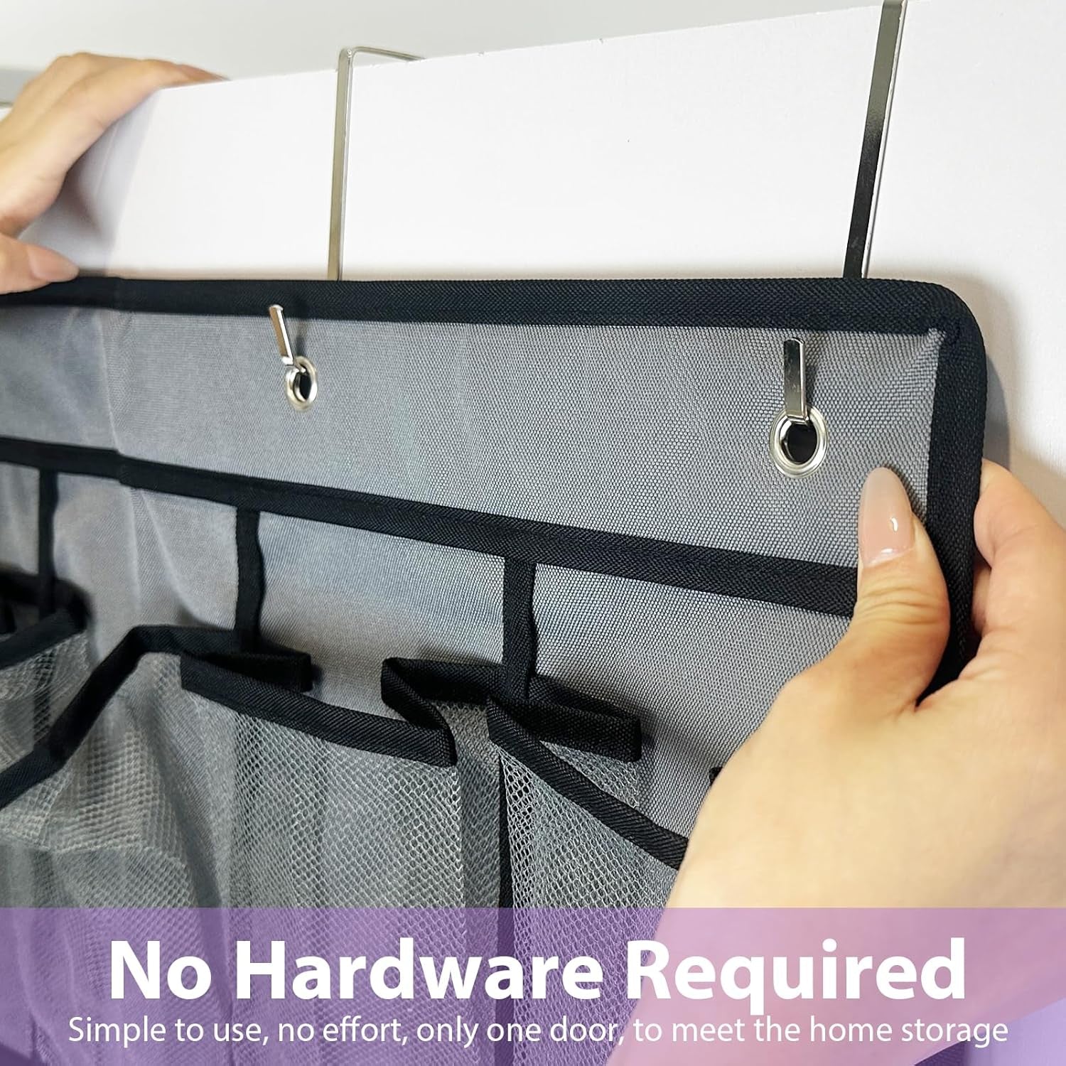 35 Large Pockets over the Door Shoe Organizer, Extra Sturdy Oxford Fabric Hanging Shoe Rack for Door Closet, Wall Mesh Shoe Storage Holder for Mens Women Shoes (Grey)