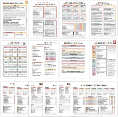 Adhd Cleaning Planner,Chore Chart for Adults, Cleaning Schedule and Checklist Organizer Cleaning Schedule and Checklist Notebook, Daily Weekly Monthly Schedule Household Cleaning Checklist Planner