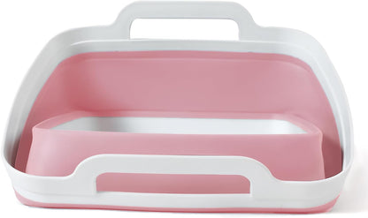 Collapsible Dish Basin with Drain Plug, Foldable Sink, 2.4 Gal (9L) | Space-Saving Wash Basin for Kitchen, Baby Bottles, Vegetable Washing, Camping, RV and Party Beverage Tubs