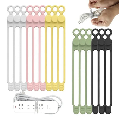 Silicone Cable Tie, Cable Organizer, Cable Straps, Reusable Cord Tie, Travel Cable Organizer, Cute Elastic Tie, Wire Tie