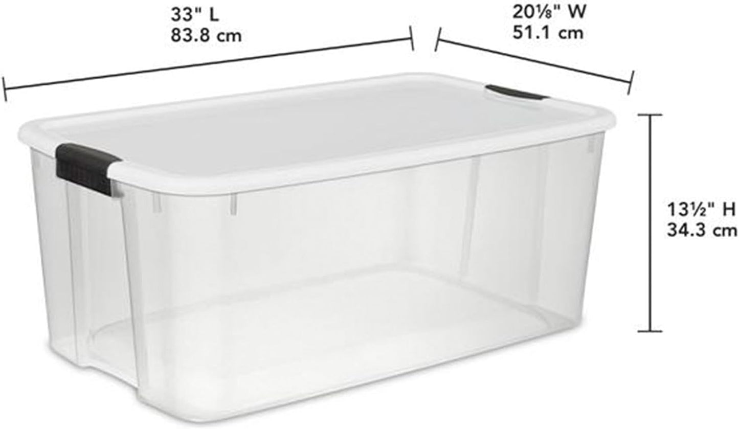 4 Sets of 116 Quart and 6 Sets of 18 Quart Heavy-Duty Stackable Clear Latch Lid Storage Container Tote for Home Organization