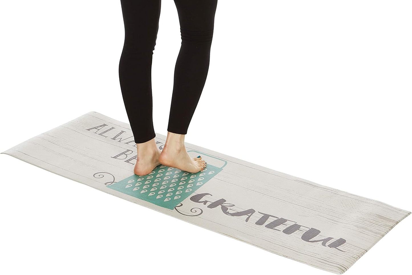 Kitchen Mat Cushioned anti Fatigue Floor Mat,19.6"X55", Thick Non Slip Waterproof Kitchen Rugs and Mats, Standing Mat for Kitchen,Floor,Home,Office,Desk,Sink,Laundry (Always Be Grateful)