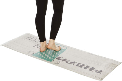 Kitchen Mat Cushioned anti Fatigue Floor Mat,19.6"X55", Thick Non Slip Waterproof Kitchen Rugs and Mats, Standing Mat for Kitchen,Floor,Home,Office,Desk,Sink,Laundry (Always Be Grateful)