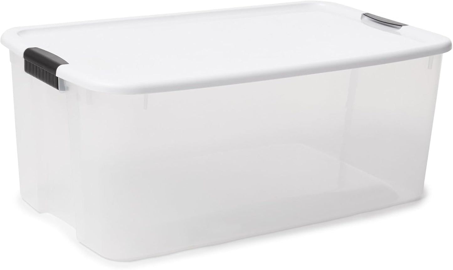 4 Sets of 116 Quart and 6 Sets of 18 Quart Heavy-Duty Stackable Clear Latch Lid Storage Container Tote for Home Organization