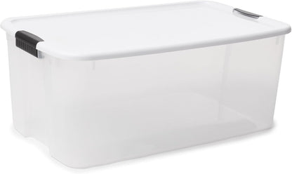 4 Sets of 116 Quart and 6 Sets of 18 Quart Heavy-Duty Stackable Clear Latch Lid Storage Container Tote for Home Organization