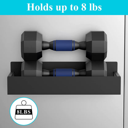 Metal Magnetic Spice Rack for Refrigerator Black, 4 Pack | Magnetic Shelves Heavy Duty for Fridge in Kitchen, Seasoning Storage Organizer, for Oven Washer and Dryer, for Heavier Items
