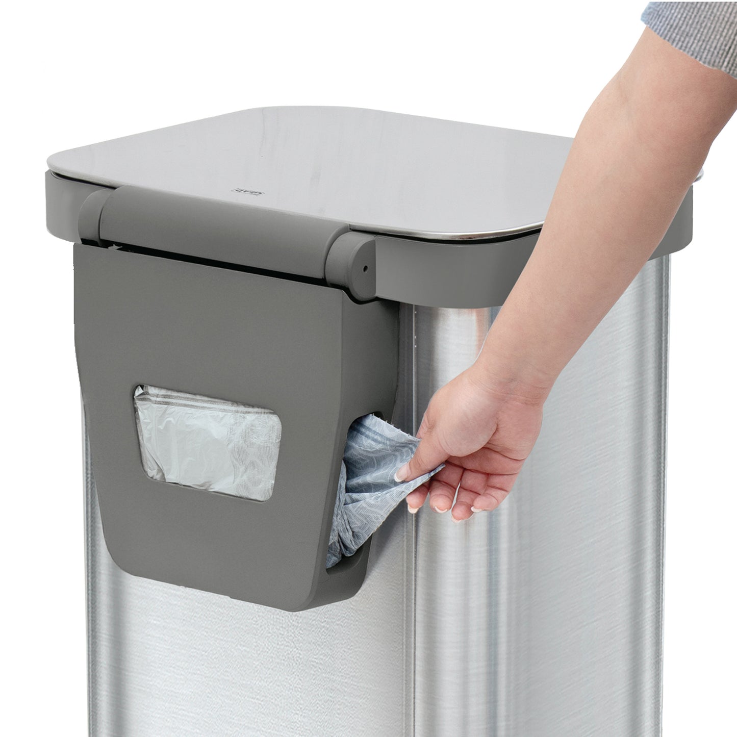 Glad Stainless Steel Trash Can and Bag Bundle