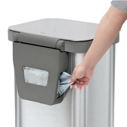Glad Stainless Steel Trash Can and Bag Bundle