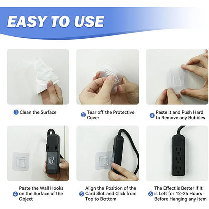 Double-Sided Adhesive Hooks Waterproof Suction Cup for Bathroom Kitchen Organization Router Socket Fixed Buckles