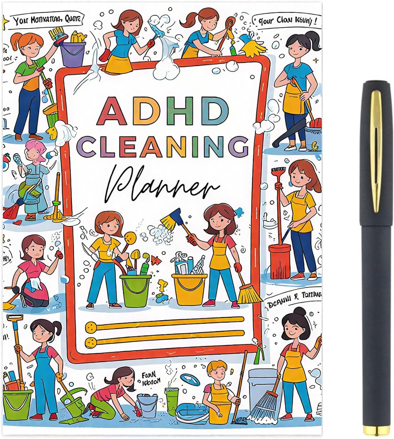 Adhd Cleaning Planner,Chore Chart for Adults, Cleaning Schedule and Checklist Organizer Cleaning Schedule and Checklist Notebook, Daily Weekly Monthly Schedule Household Cleaning Checklist Planner