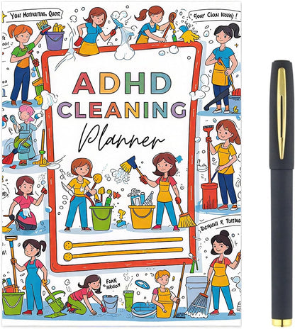 Adhd Cleaning Planner,Chore Chart for Adults, Cleaning Schedule and Checklist Organizer Cleaning Schedule and Checklist Notebook, Daily Weekly Monthly Schedule Household Cleaning Checklist Planner