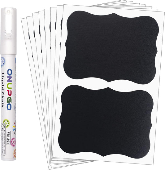 20 Pack Chalkboard Labels, 4" X 3" Reusable Blackboard Stickers, Waterproof Chalkboard Sticker for Jars, Parties Decoration, Craft Rooms, Weddings, Storage, Organize Your Home & Kitchen