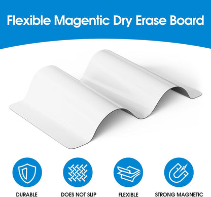 Magnetic Whiteboard for Fridge 12X8 White 5 Pack | Strong Magnet, Dry Erase, Reusable, Easy Clean, Stain Resistant, Meal Planner, Grocery List, Family Notes, Kitchen Organizer
