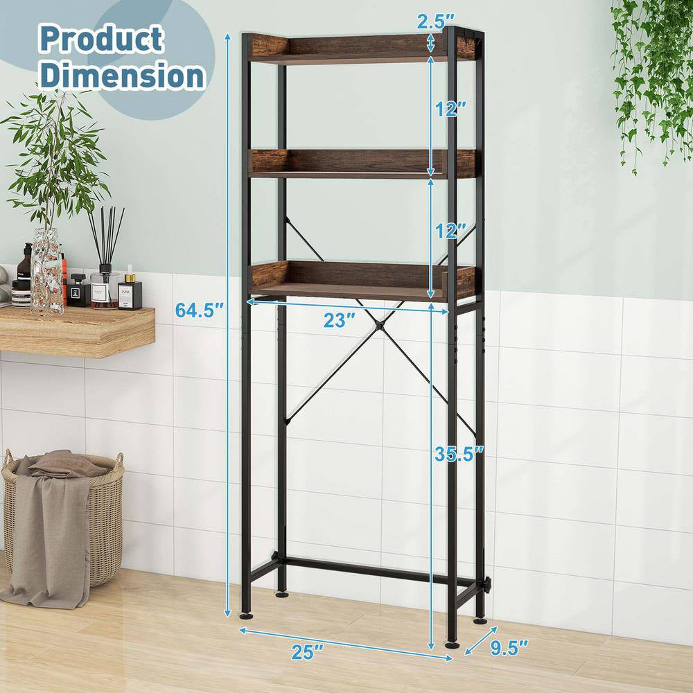 The Great Toilet Tetris: 3-Tier Metal Shelf for Your Bathroom's Vertical Ambitions!