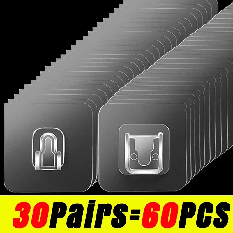 Double-Sided Adhesive Hooks Waterproof Suction Cup for Bathroom Kitchen Organization Router Socket Fixed Buckles