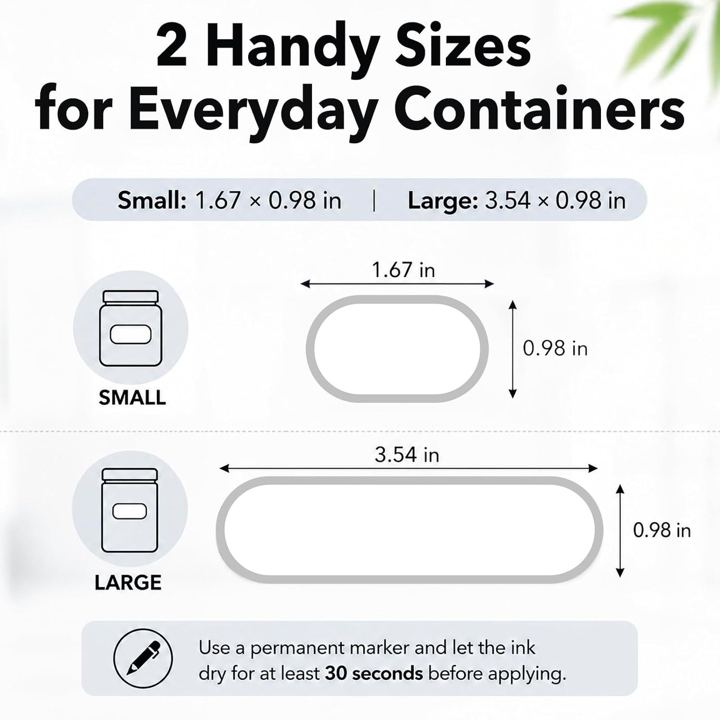 Waterproof Kitchen Labels for OXO POP Containers, 64-Pack, 2 Sizes | Removable Writable Food Storage Stickers, Tear-Resistant Pantry Organization Decals for Plastic and Glass Jars