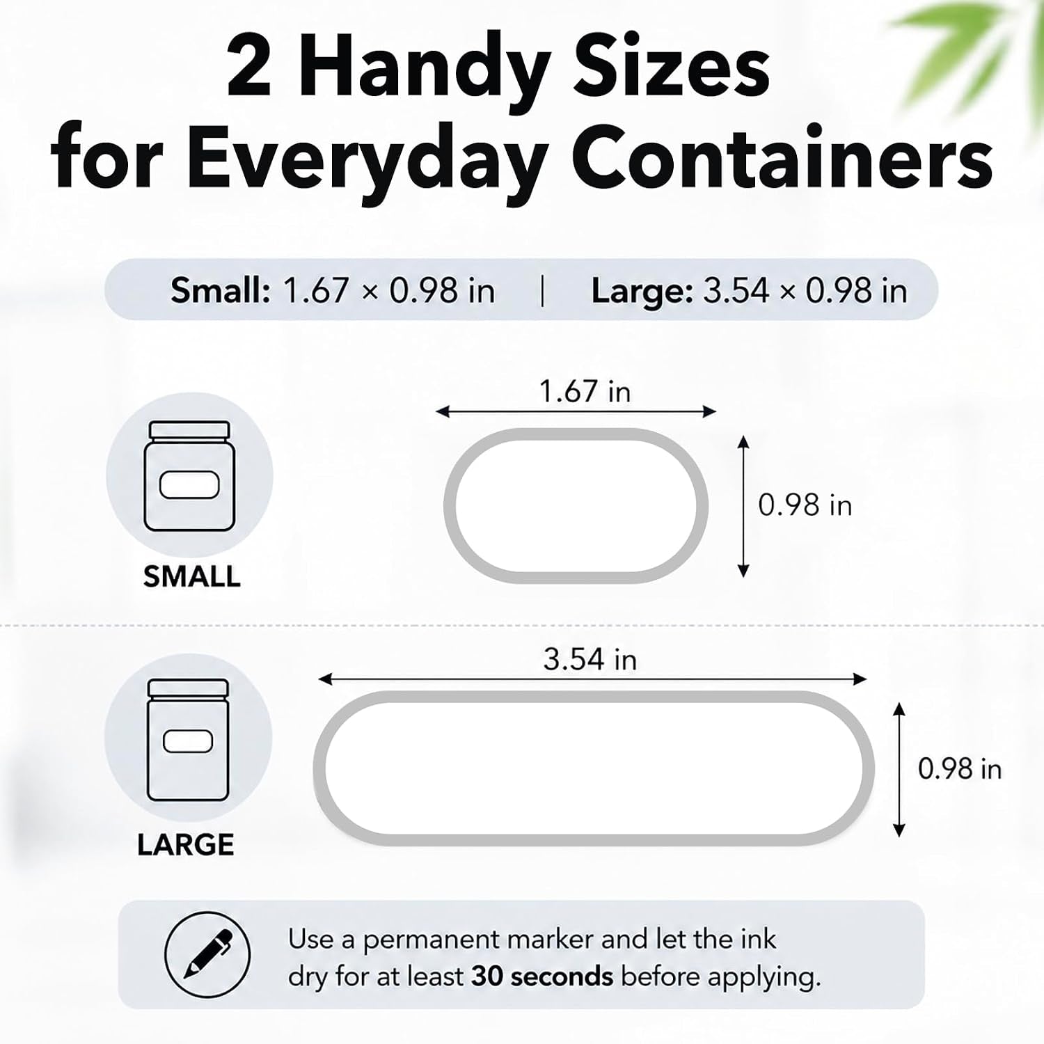 Waterproof Kitchen Labels for OXO POP Containers, 64-Pack, 2 Sizes | Removable Writable Food Storage Stickers, Tear-Resistant Pantry Organization Decals for Plastic and Glass Jars
