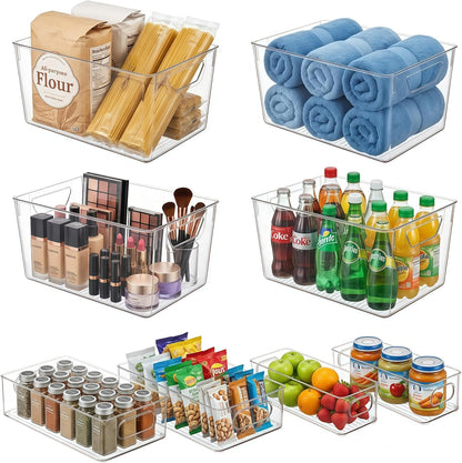 8 Pack of Tetris Champions: Clear Storage Bins for When Your Kitchen Needs a Game Plan!