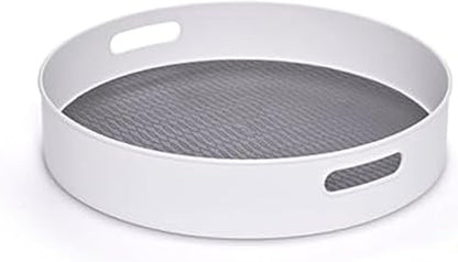 Under-Sink Pantry and Cabinet Organizer, 18-Inch, Revolving Storage Solution, White and Gray