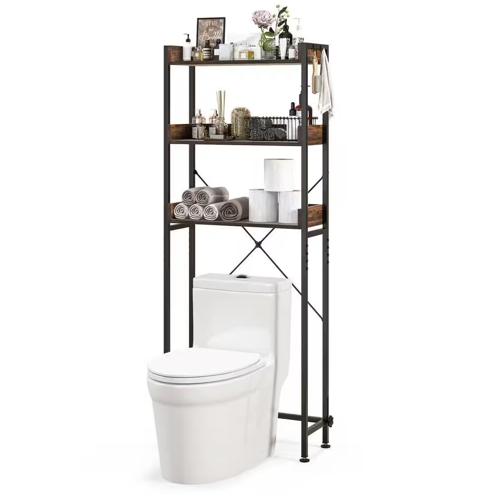 The Great Toilet Tetris: 3-Tier Metal Shelf for Your Bathroom's Vertical Ambitions!
