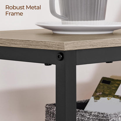 Yaheetech Entryway Table with Storage Shelves, 40 Inch Console Table with Metal Frame, Wood behind Couch Sofa Tables for Entryway, Living Room, Gray