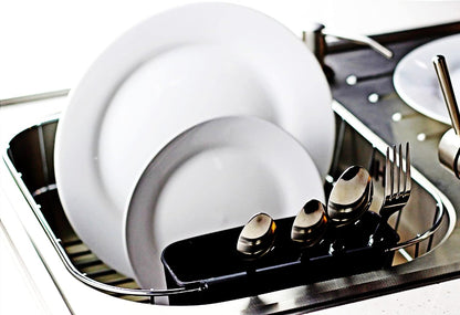 Deluxe Chrome-Plated Steel Small Dish Drainers (Black)