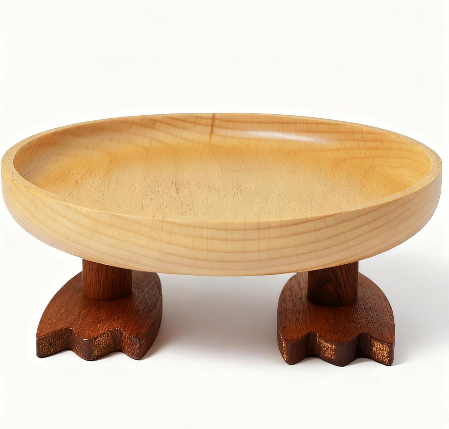 Wood Key Bowl for Entryway Table, Key Tray, Jewelry Tray, Valet Tray with 2 Cute Duck Feet, for Rings, Coins, Bracelets Watches