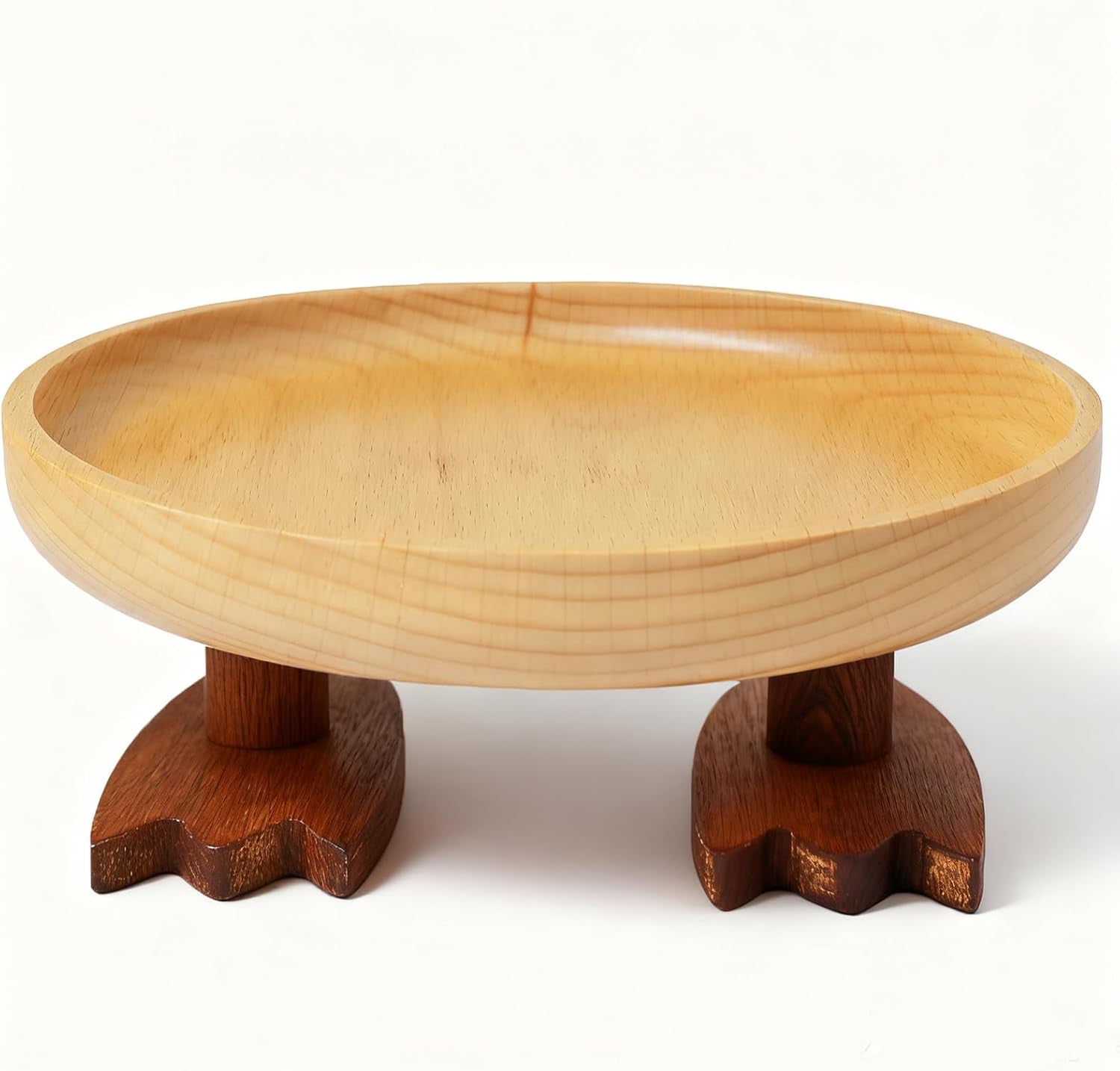 Wood Key Bowl for Entryway Table, Key Tray, Jewelry Tray, Valet Tray with 2 Cute Duck Feet, for Rings, Coins, Bracelets Watches
