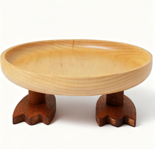 Wood Key Bowl for Entryway Table, Key Tray, Jewelry Tray, Valet Tray with 2 Cute Duck Feet, for Rings, Coins, Bracelets Watches