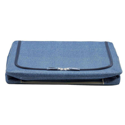 Jumbo Storage Bins, Organizers with Frame, Handles, and Window, Blue 24 In. X 14 In. Polyester Decorative Box Set of 4