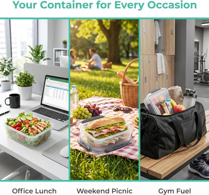 3Cup Plastic Food Storage Containers with Lids for Portion Control,5Pk | BPA Free,Stackable and Nestable,Snaplock Lid ,Freezer Dishwasher Microwave Safe