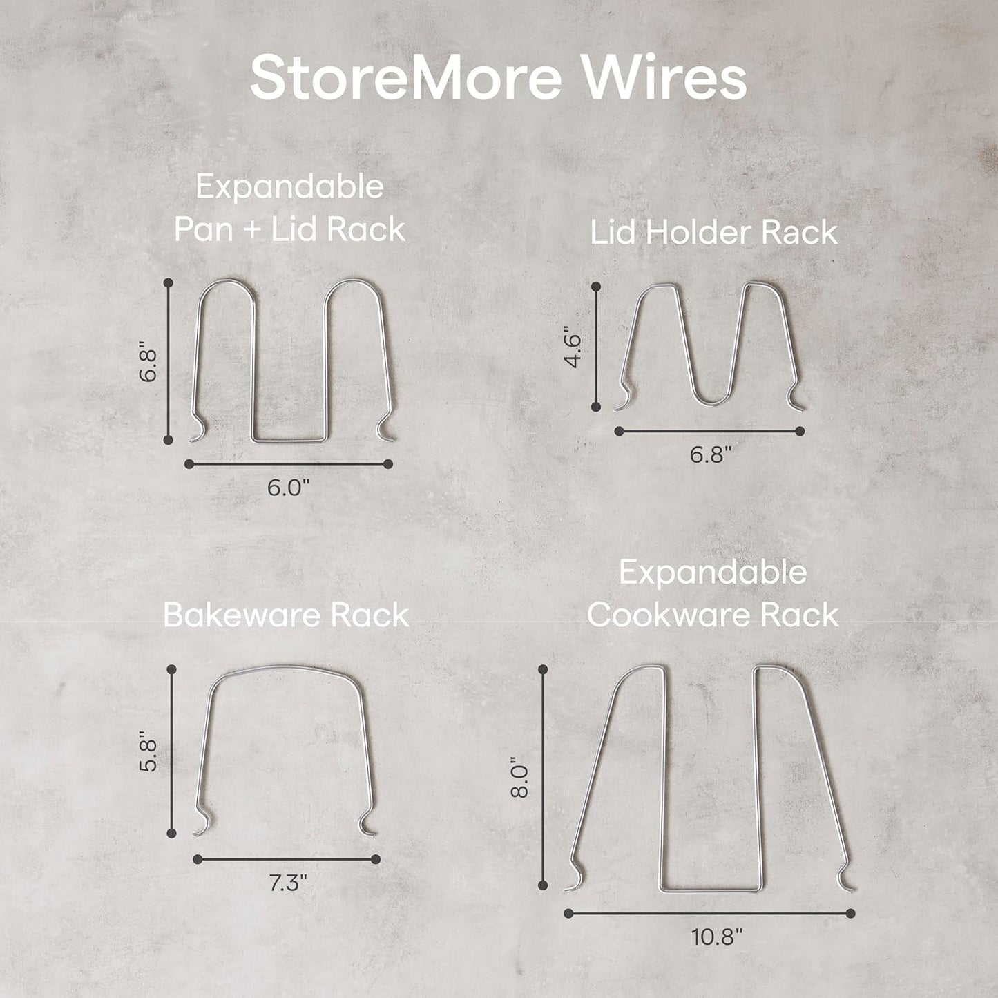 Storemore Bakeware Rack, Adjustable Dividers, Baking Pan Organizer