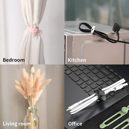 Silicone Cable Tie, Cable Organizer, Cable Straps, Reusable Cord Tie, Travel Cable Organizer, Cute Elastic Tie, Wire Tie