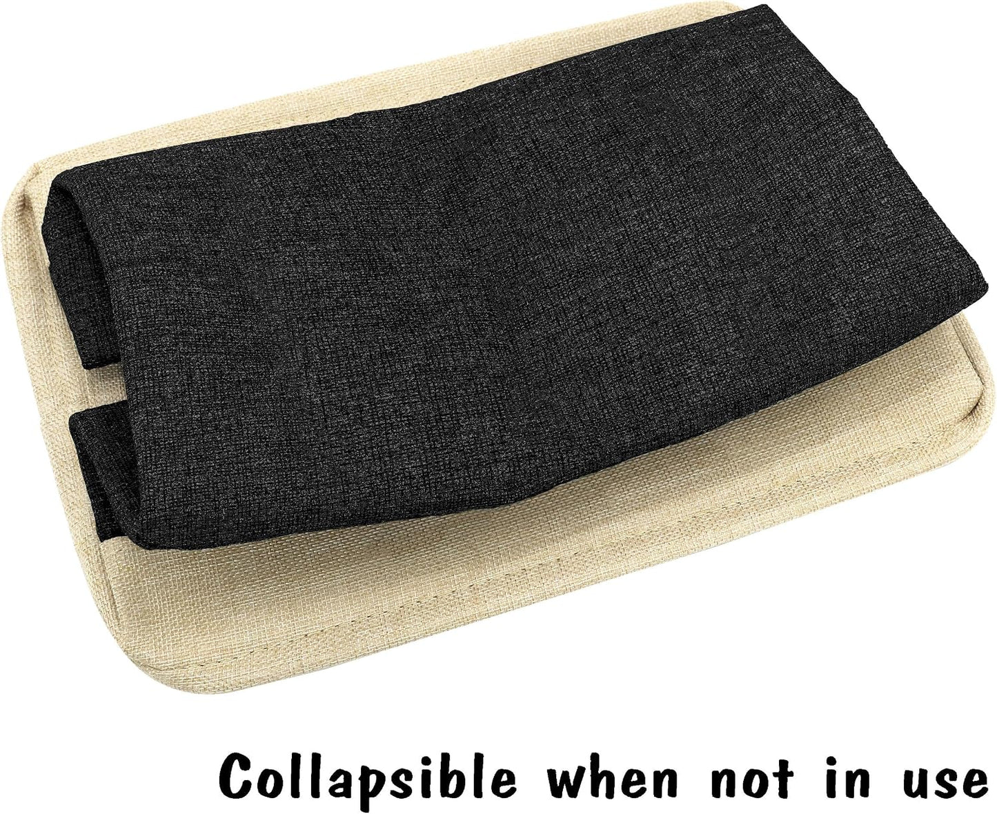 Dog Toy Basket, Large Collapsible, Black, M: 15"X11"X9" | Dog Toy Bin Box, Comfortable Handles, Large Pet Toy Storage Organizer, for Accessories, Toys, Coat & Clothing, Blanket Leash