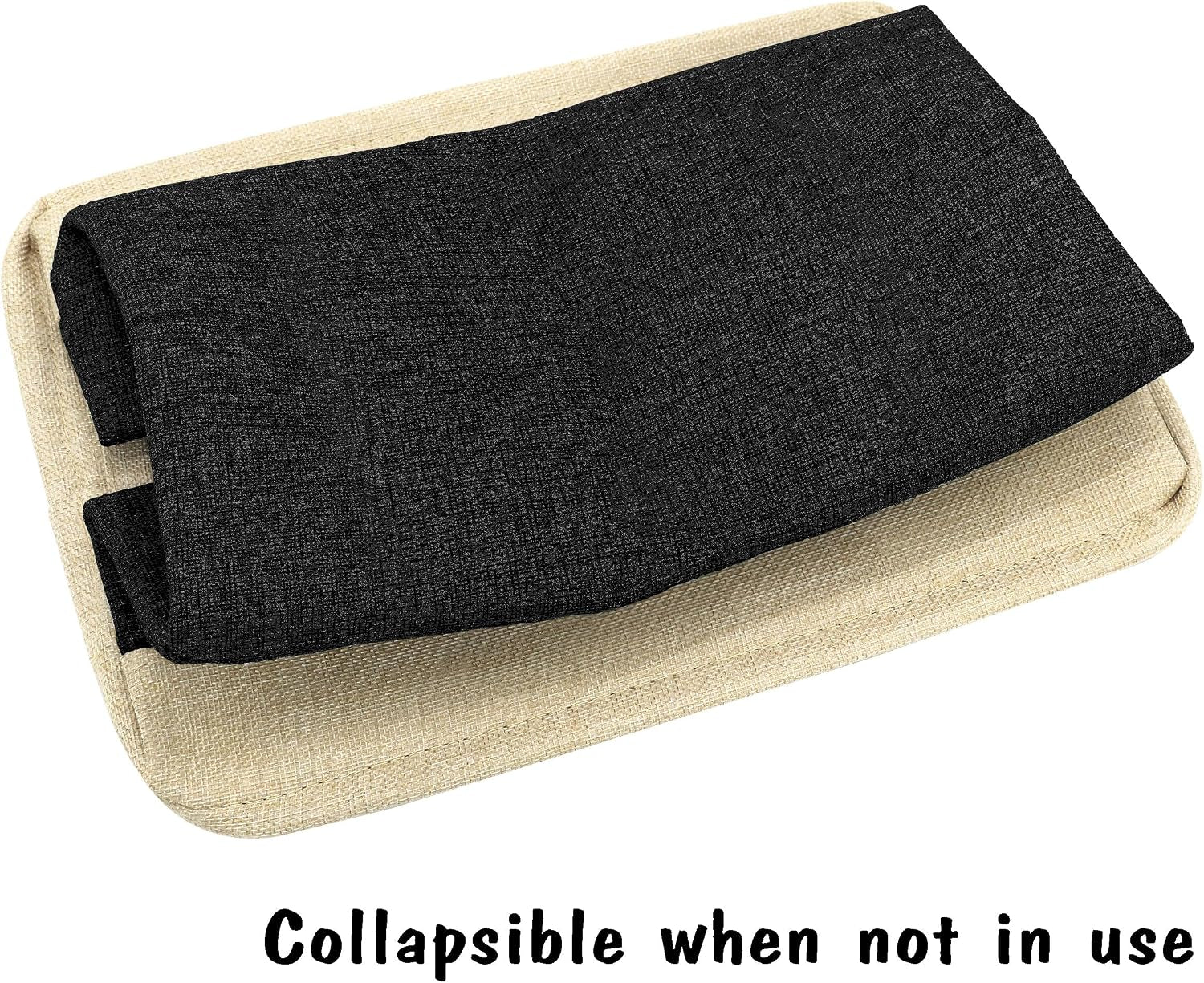 Dog Toy Basket, Large Collapsible, Black, M: 15"X11"X9" | Dog Toy Bin Box, Comfortable Handles, Large Pet Toy Storage Organizer, for Accessories, Toys, Coat & Clothing, Blanket Leash