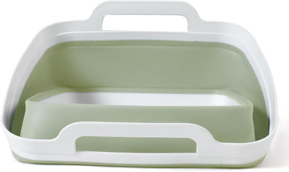 Collapsible Dish Basin with Drain Plug, Foldable Sink, 2.4 Gal (9L) | Space-Saving Wash Basin for Kitchen, Baby Bottles, Vegetable Washing, Camping, RV and Party Beverage Tubs