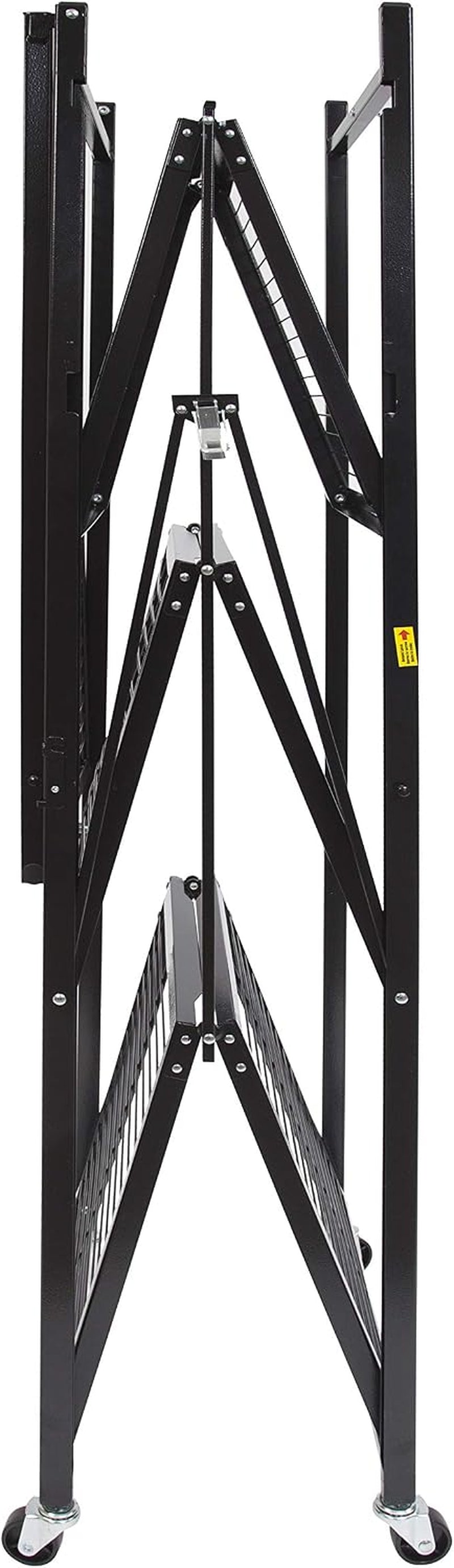 R5 4-Shelf Heavy-Duty Folding Storage Rack, Black – Large Foldable Metal Shelving Unit with Wheels for Garage, Pantry, Basement, Laundry Room or Warehouse