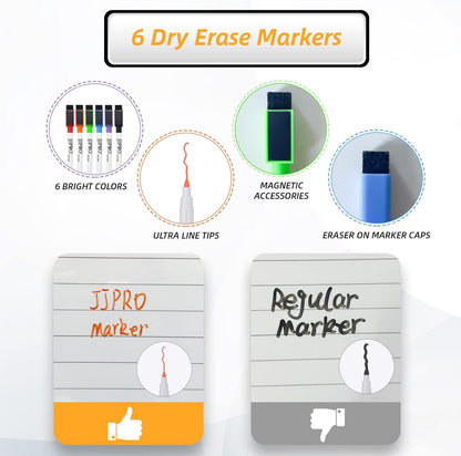 Magnetic Dry Erase Meal Planning Whiteboard for Refrigerator-Magnetic Weekly Planner for Fridge-One Bonus Notepad Whiteboard-Refrigerator Organizer with Weekly Planning Boards