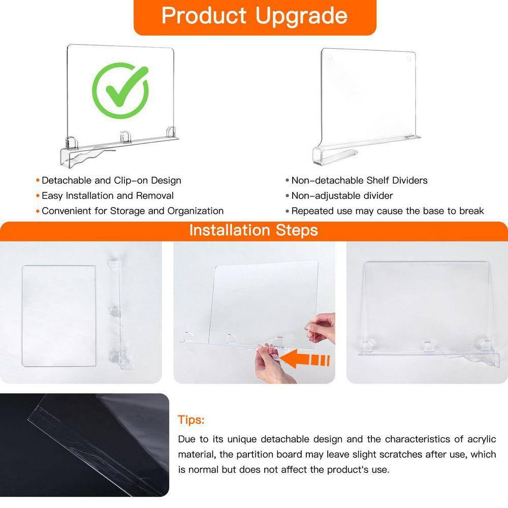12-Pack Acrylic Shelf Bouncers: Keeping Your Closet, Kitchen, Office, and Bathroom in Line Like a Drill Sergeant!