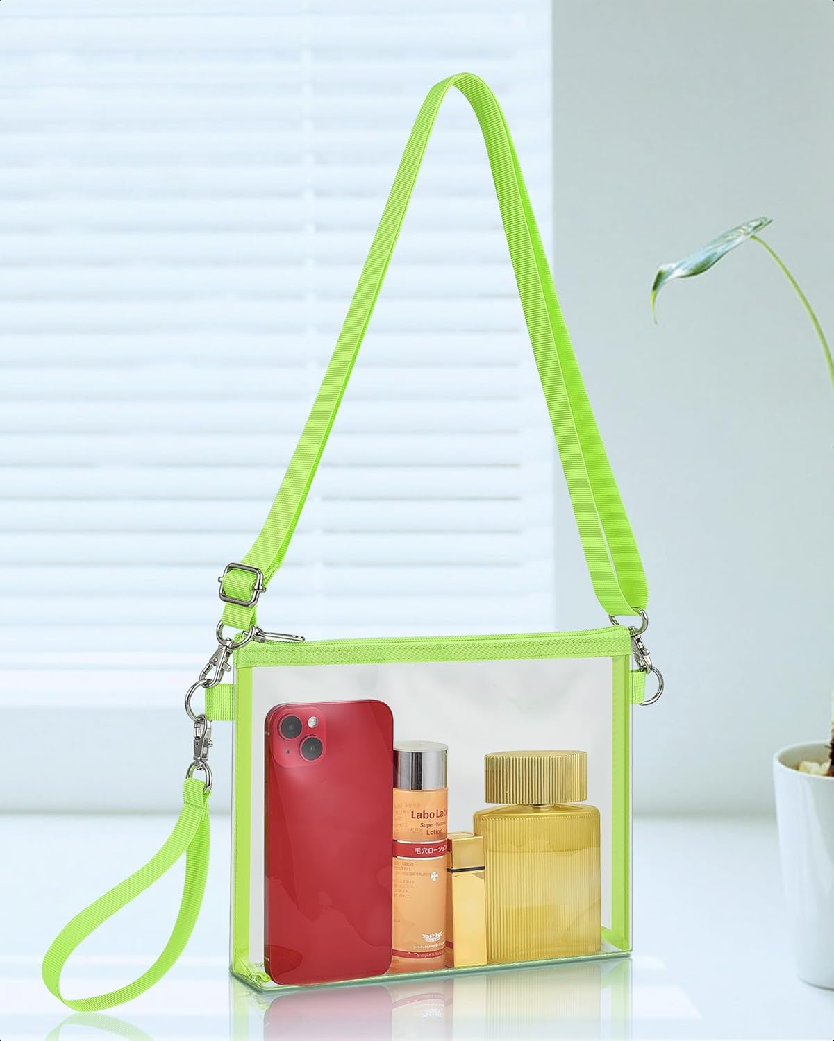 Clear Bag for Stadium Events, Clear Purse with Detachable Strap, Sports Fan Handbag Purses for Game Day and Concert