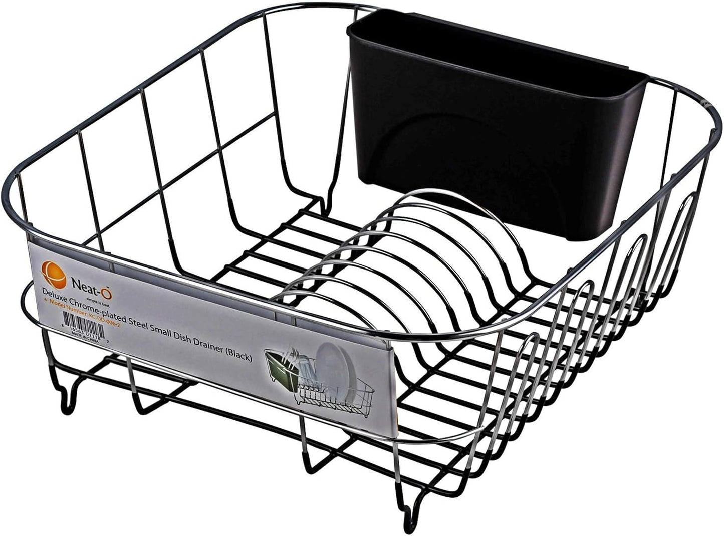 Deluxe Chrome-Plated Steel Small Dish Drainers (Black)