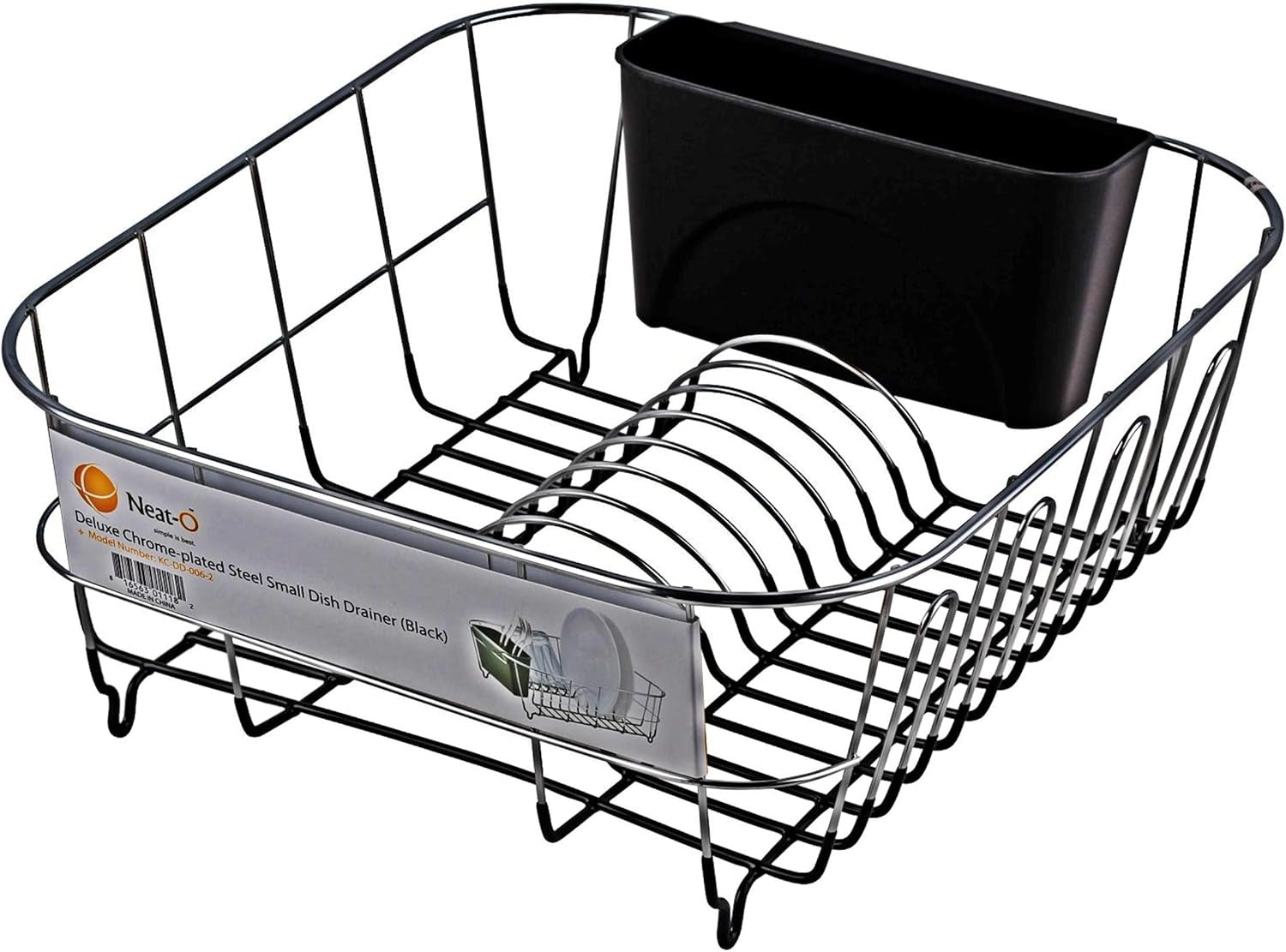 Deluxe Chrome-Plated Steel Small Dish Drainers (Black)